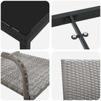 Conjunto de Comedor de Jardín 3 pcs Gris ratán sintético