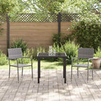 Conjunto de Comedor de Jardín 3 pcs Gris ratán sintético