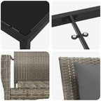 Conjunto de Comedor de Jardín 3 pcs Gris ratán sintético