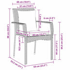Conjunto de Comedor de Jardín 3 pcs Gris ratán sintético