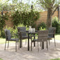 Conjunto de Comedor de Jardín 5 pcs Gris ratán sintético