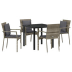 Conjunto de Comedor de Jardín 5 pcs Gris ratán sintético