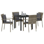 Conjunto de Comedor de Jardín 5 pcs Gris ratán sintético