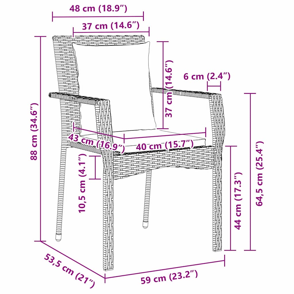 Conjunto de Comedor de Jardín 5 pcs Gris ratán sintético