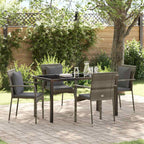 Conjunto de Comedor de Jardín 5 pcs Gris ratán sintético