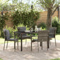 Conjunto de Comedor de Jardín 5 pcs Gris ratán sintético