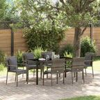 Conjunto de Comedor de Jardín 7 pcs Gris ratán sintético