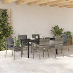 Conjunto de Comedor de Jardín 7 pcs Gris ratán sintético