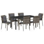 Conjunto de Comedor de Jardín 7 pcs Gris ratán sintético
