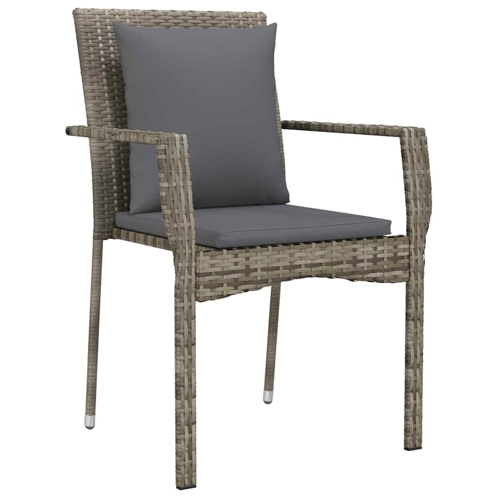 Conjunto de Comedor de Jardín 7 pcs Gris ratán sintético