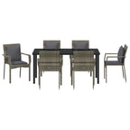 Conjunto de Comedor de Jardín 7 pcs Gris ratán sintético