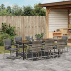 Conjunto de Comedor de Jardín 9 pcs Gris ratán sintético