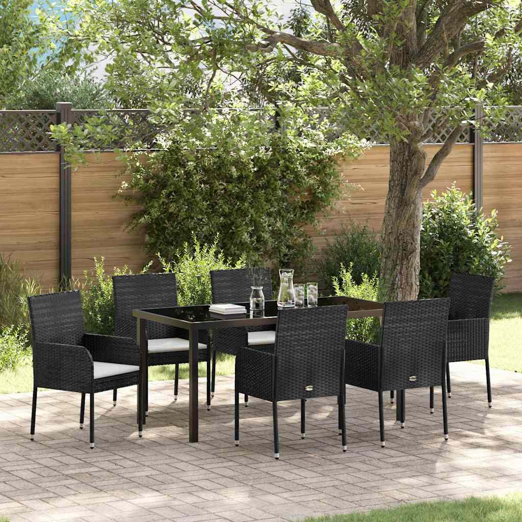 Conjunto de Comedor de Jardín 7 pcs Beige ratán sintético