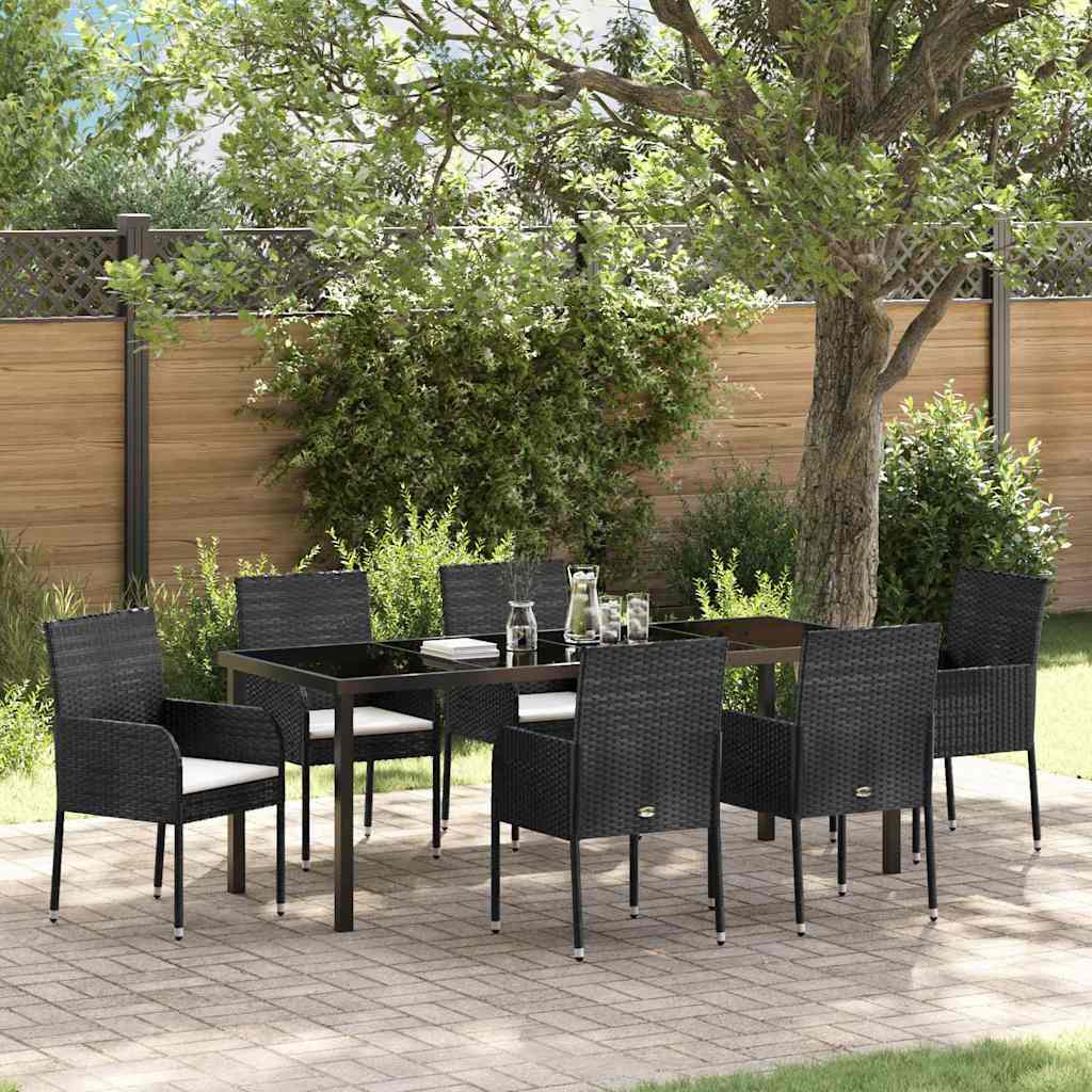 Conjunto de Comedor de Jardín 7 pcs Beige ratán sintético