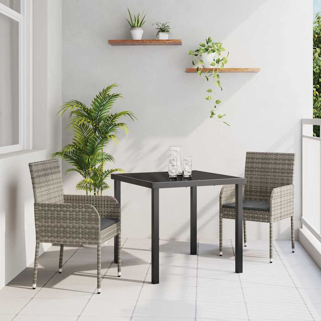 Conjunto de Comedor de Jardín 3 pcs Beige ratán sintético