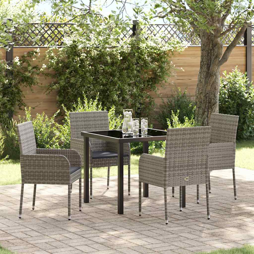Conjunto de Comedor de Jardín 5 pcs Beige ratán sintético