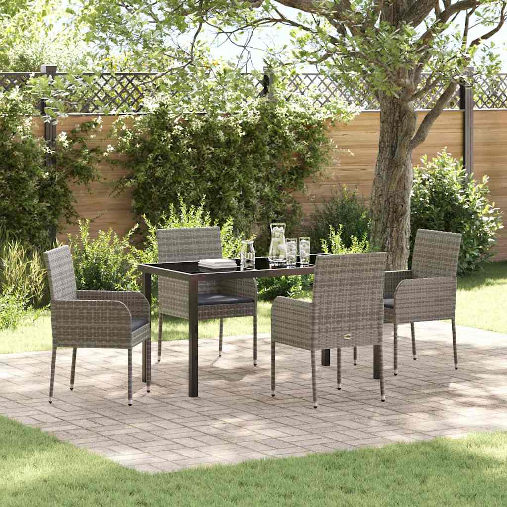 Conjunto de Comedor de Jardín 5 pcs Beige ratán sintético