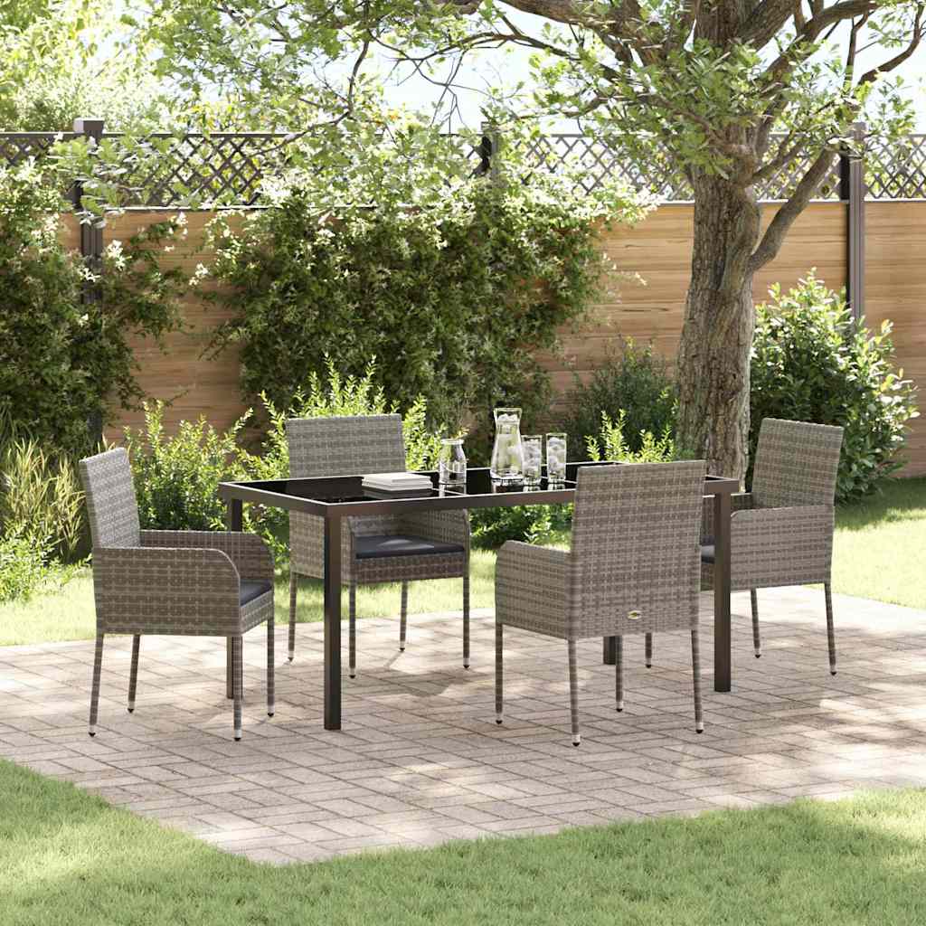 Conjunto de Comedor de Jardín 5 pcs Beige ratán sintético