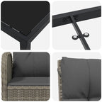 Conjunto de Comedor de Jardín 3 pcs Gris ratán sintético