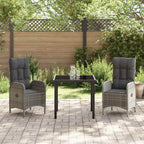 Conjunto de Comedor de Jardín 3 pcs Gris ratán sintético