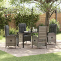 Conjunto de Comedor de Jardín 3 pcs Gris ratán sintético