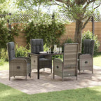 Conjunto de Comedor de Jardín 3 pcs Gris ratán sintético