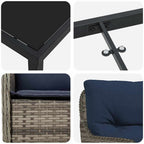 Conjunto de Comedor de Jardín 3 pcs Gris ratán sintético