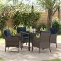 Conjunto de Comedor de Jardín 5 pcs Gris ratán sintético