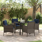 Conjunto de Comedor de Jardín 5 pcs Gris ratán sintético