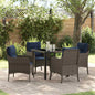 Conjunto de Comedor de Jardín 5 pcs Gris ratán sintético