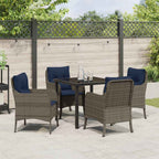 Conjunto de Comedor de Jardín 5 pcs Gris ratán sintético