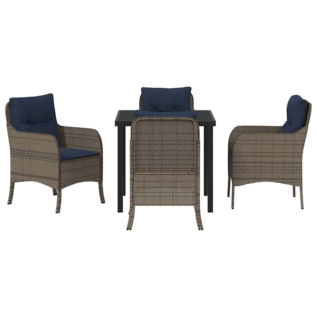 Conjunto de Comedor de Jardín 5 pcs Gris ratán sintético