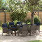 Conjunto de Comedor de Jardín 7 pcs Gris ratán sintético