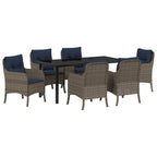 Conjunto de Comedor de Jardín 7 pcs Gris ratán sintético