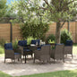 Conjunto de Comedor de Jardín 7 pcs Gris ratán sintético