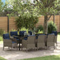 Conjunto de Comedor de Jardín 9 pcs Gris ratán sintético
