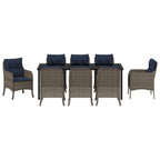 Conjunto de Comedor de Jardín 9 pcs Gris ratán sintético