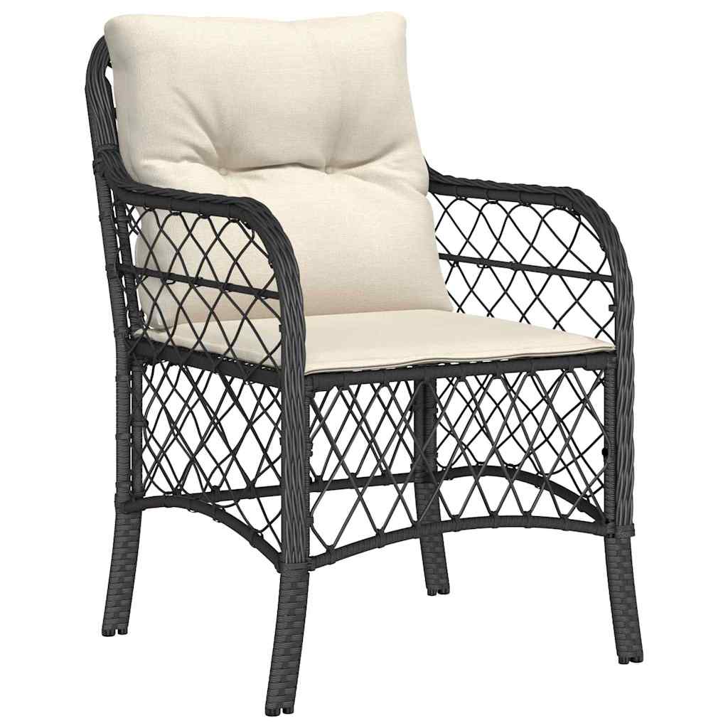 Conjunto de Comedor de Jardín 5 pcs Negro ratán sintético