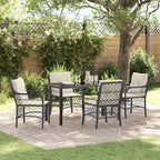 Conjunto de Comedor de Jardín 5 pcs Negro ratán sintético
