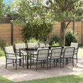 Conjunto de Comedor de Jardín 9 pcs Negro ratán sintético