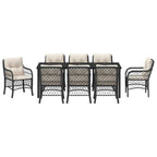 Conjunto de Comedor de Jardín 9 pcs Negro ratán sintético