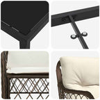 Conjunto de Comedor de Jardín 5 pcs Marrón ratán sintético