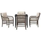 Conjunto de Comedor de Jardín 5 pcs Marrón ratán sintético