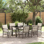 Conjunto de Comedor de Jardín 7 pcs Marrón ratán sintético