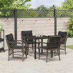Conjunto de Comedor de Jardín 5 pcs Gris ratán sintético
