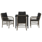 Conjunto de Comedor de Jardín 5 pcs Gris ratán sintético