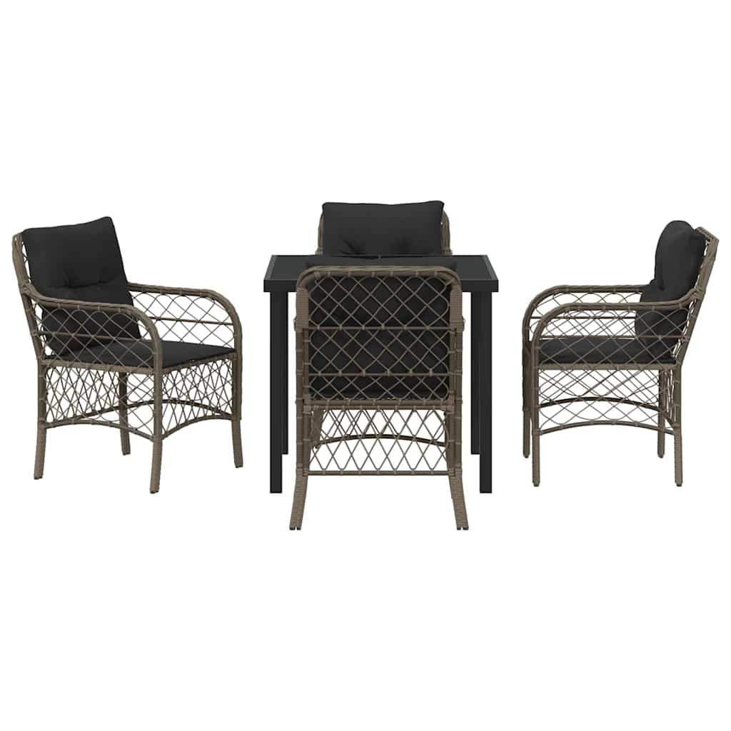 Conjunto de Comedor de Jardín 5 pcs Gris ratán sintético