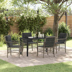 Conjunto de Comedor de Jardín 5 pcs Gris ratán sintético