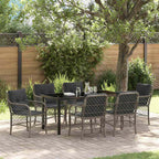 Conjunto de Comedor de Jardín 7 pcs Gris ratán sintético