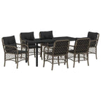 Conjunto de Comedor de Jardín 7 pcs Gris ratán sintético